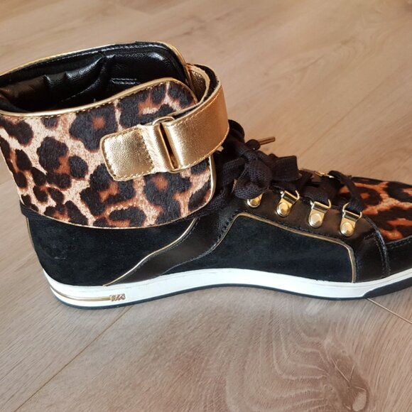 High top sneakers - black and leopard print - Michael Kors - Size 11 - Picture 8 of 10